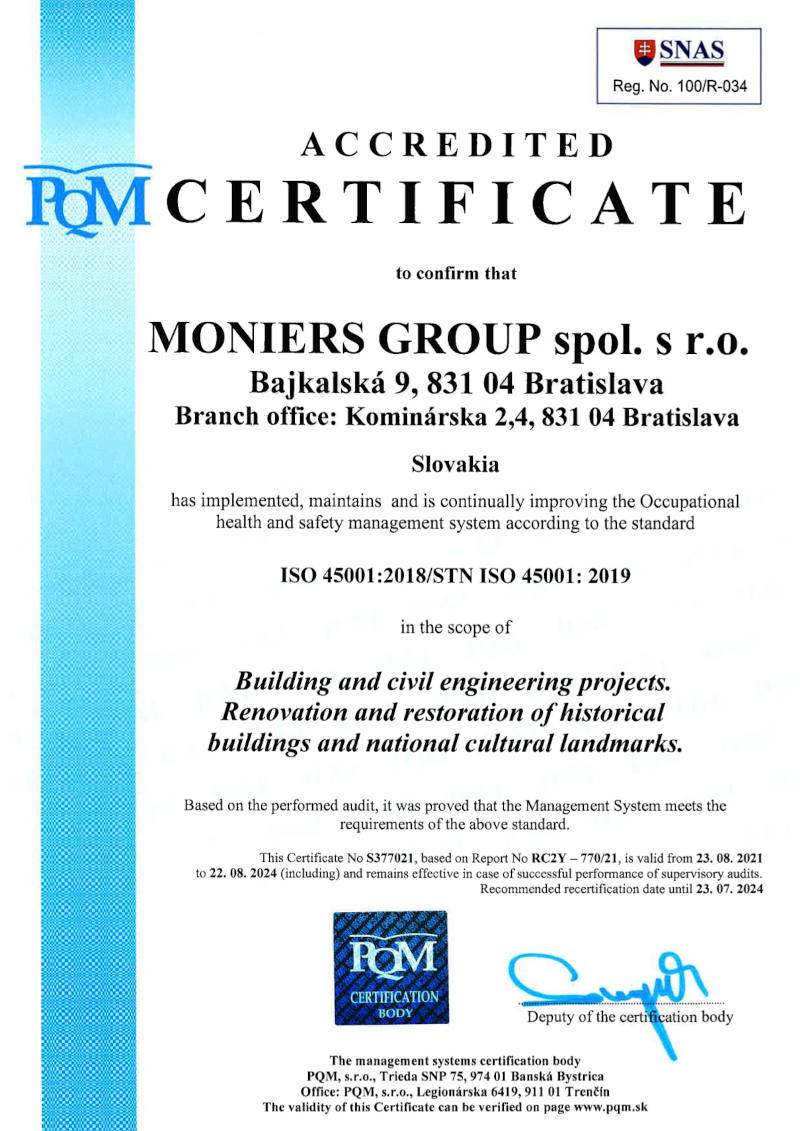 Certificate ISO 45001